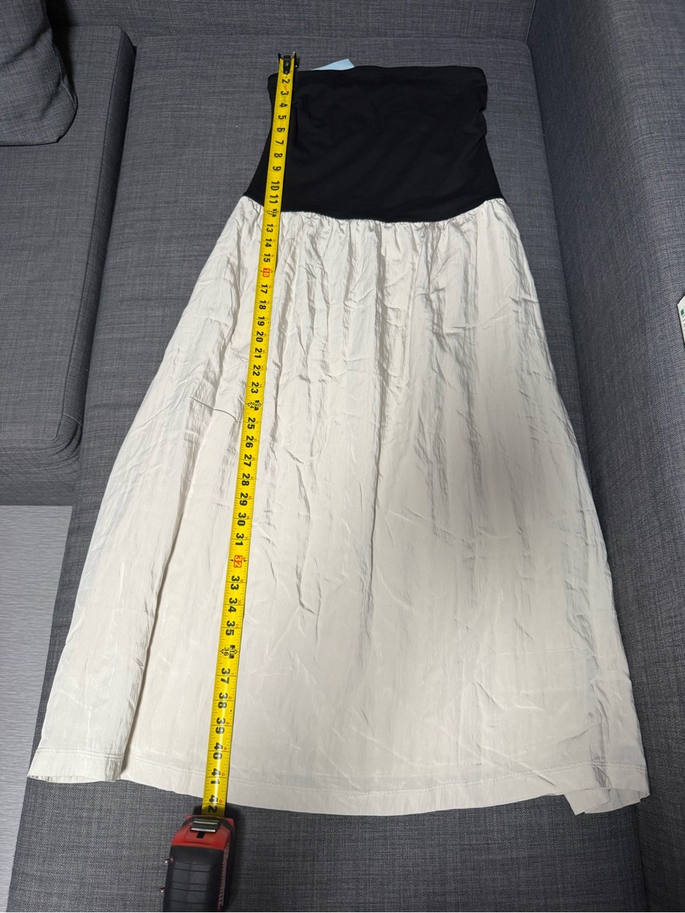 NWT Petite LOFT Versa Strapless Mixed Media Maxi Dress